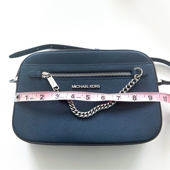 Michael Kors Jet Set Navy Saffiano Leather Crossbody Bag NWOT Designer - Picture 10 of 13